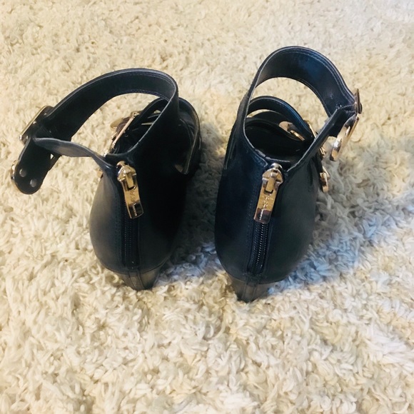 COPY - BCBG black leather wedges - Picture 2 of 3